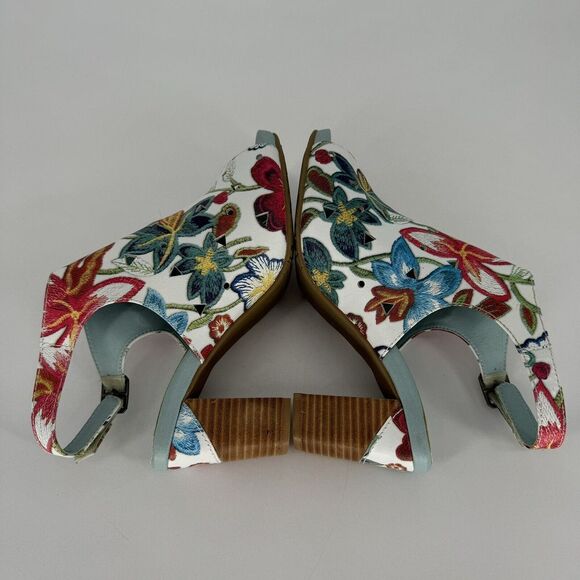 L'Artiste Spring Step Tapestry Leather Slingback Open Toe 3" Heel EU 40 US 8.5 - Picture 7 of 9